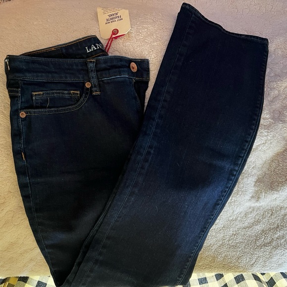 New - Lands End straight leg jeans. Size 6 tall - Picture 1 of 6